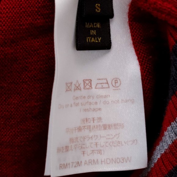 Louis Vuitton Vintage Red Wool Varsity Crewneck Sweater - Picture 7 of 10